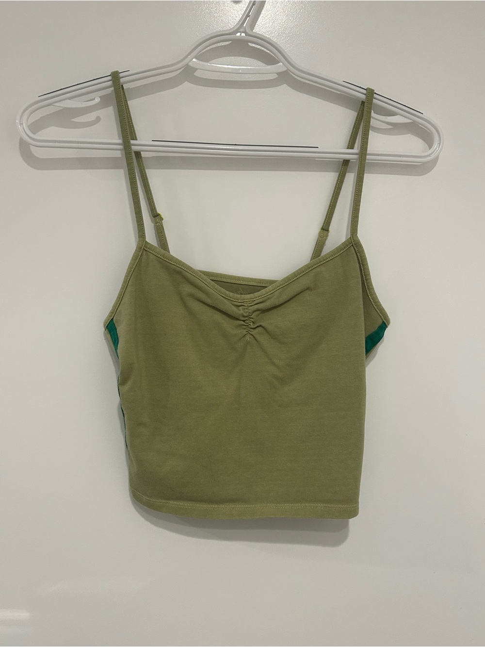 Urban Outfitters Olive & Teal Dual-Tone Spaghetti Strap Crop Camisole